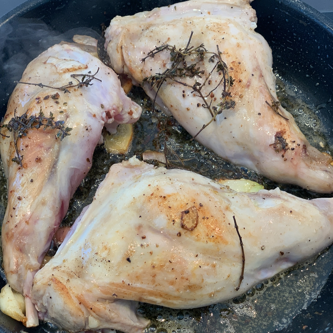 Kaninchen-Niedrigthemparatur-gegart